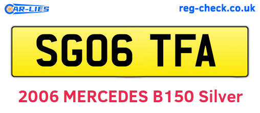 SG06TFA are the vehicle registration plates.