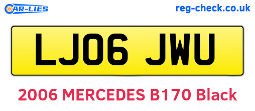 LJ06JWU are the vehicle registration plates.