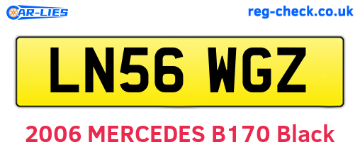 LN56WGZ are the vehicle registration plates.