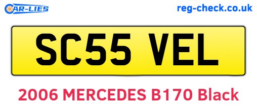 SC55VEL are the vehicle registration plates.