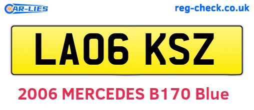 LA06KSZ are the vehicle registration plates.