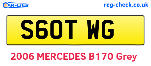 S60TWG are the vehicle registration plates.
