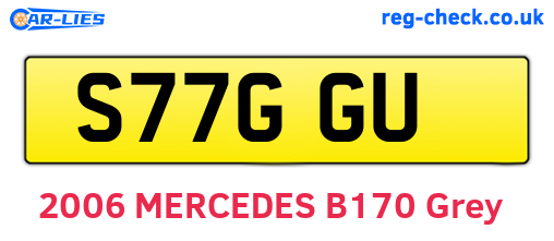 S77GGU are the vehicle registration plates.