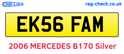 EK56FAM are the vehicle registration plates.