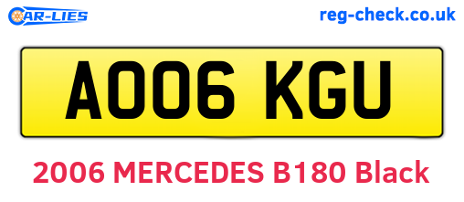 AO06KGU are the vehicle registration plates.