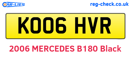 KO06HVR are the vehicle registration plates.