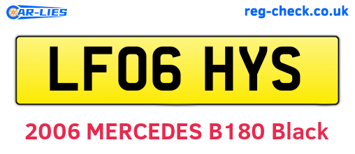 LF06HYS are the vehicle registration plates.