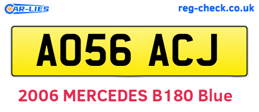 AO56ACJ are the vehicle registration plates.