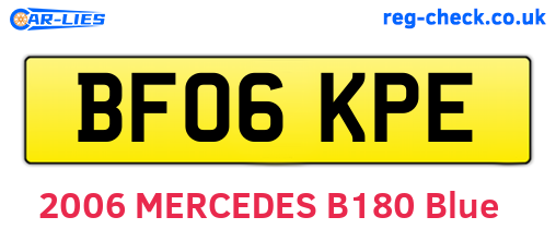 BF06KPE are the vehicle registration plates.