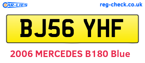 BJ56YHF are the vehicle registration plates.