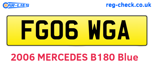 FG06WGA are the vehicle registration plates.