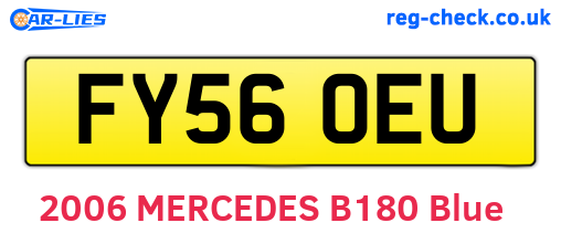FY56OEU are the vehicle registration plates.