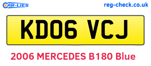 KD06VCJ are the vehicle registration plates.
