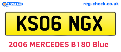 KS06NGX are the vehicle registration plates.