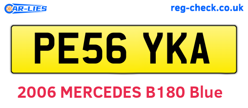 PE56YKA are the vehicle registration plates.