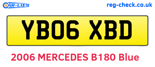 YB06XBD are the vehicle registration plates.