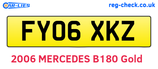 FY06XKZ are the vehicle registration plates.