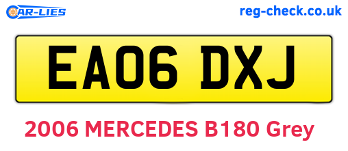 EA06DXJ are the vehicle registration plates.