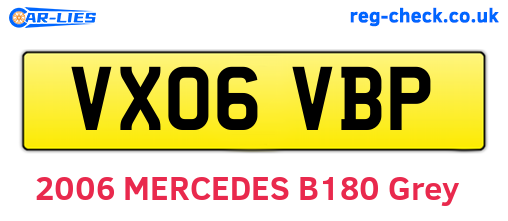 VX06VBP are the vehicle registration plates.
