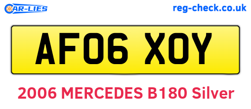 AF06XOY are the vehicle registration plates.