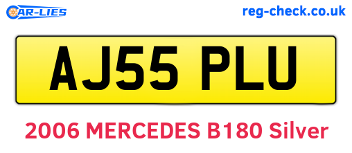 AJ55PLU are the vehicle registration plates.