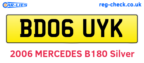 BD06UYK are the vehicle registration plates.