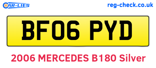 BF06PYD are the vehicle registration plates.