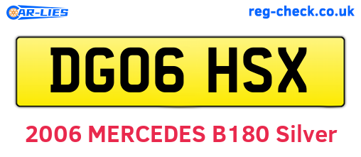 DG06HSX are the vehicle registration plates.