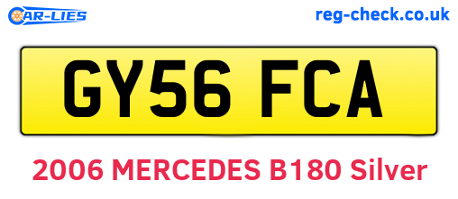GY56FCA are the vehicle registration plates.