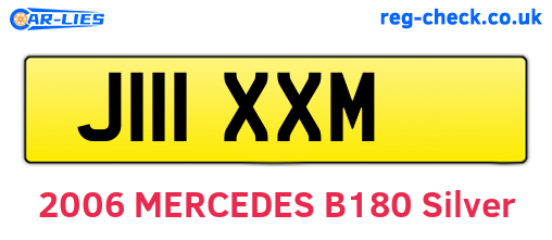 J111XXM are the vehicle registration plates.