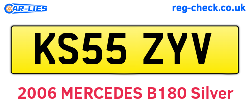 KS55ZYV are the vehicle registration plates.