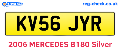 KV56JYR are the vehicle registration plates.