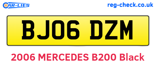BJ06DZM are the vehicle registration plates.