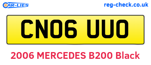 CN06UUO are the vehicle registration plates.