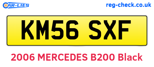KM56SXF are the vehicle registration plates.