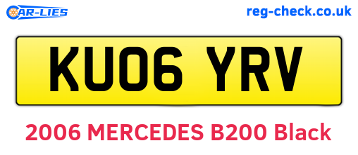 KU06YRV are the vehicle registration plates.