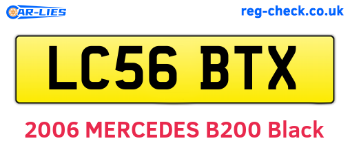 LC56BTX are the vehicle registration plates.