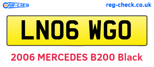 LN06WGO are the vehicle registration plates.