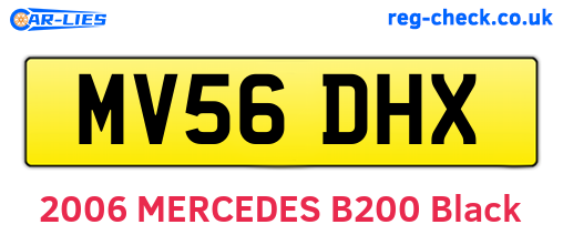 MV56DHX are the vehicle registration plates.
