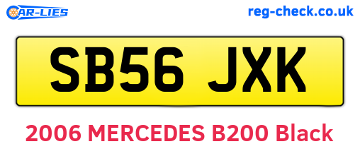 SB56JXK are the vehicle registration plates.