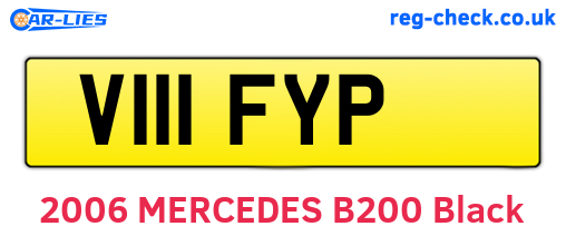 V111FYP are the vehicle registration plates.