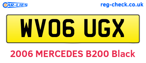 WV06UGX are the vehicle registration plates.
