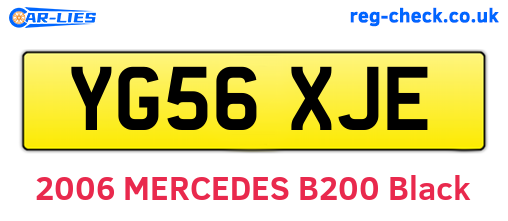 YG56XJE are the vehicle registration plates.