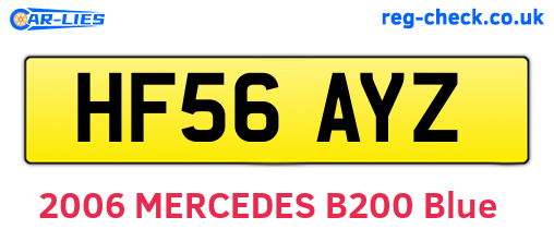 HF56AYZ are the vehicle registration plates.