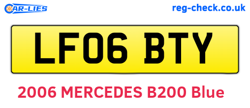 LF06BTY are the vehicle registration plates.