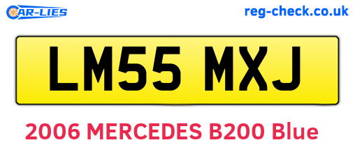 LM55MXJ are the vehicle registration plates.