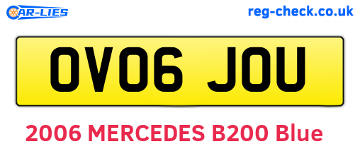 OV06JOU are the vehicle registration plates.