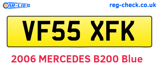 VF55XFK are the vehicle registration plates.