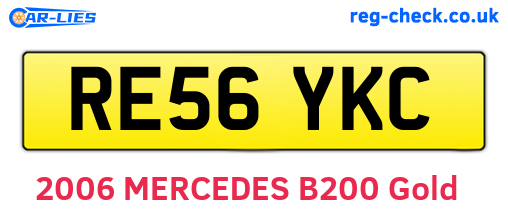 RE56YKC are the vehicle registration plates.