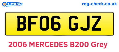 BF06GJZ are the vehicle registration plates.